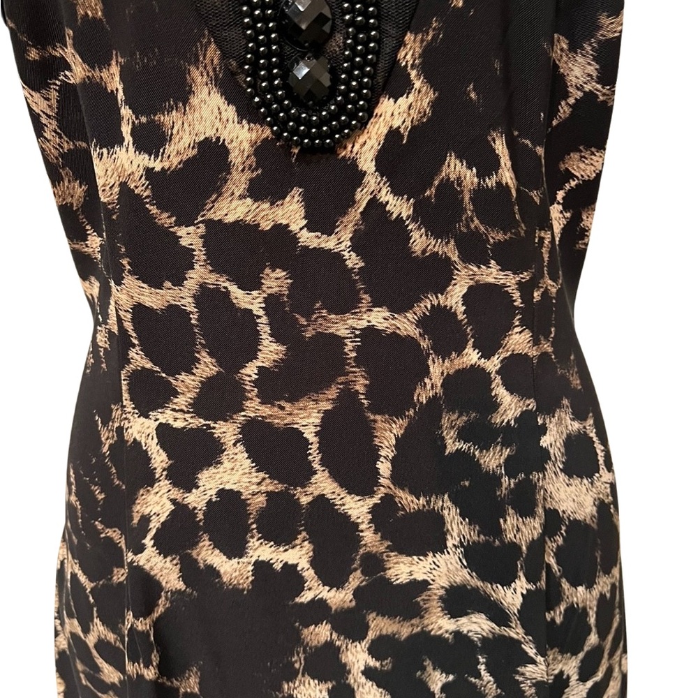Connected Apparel size 8 sheath animal print sleeveless dress - Picture 3 of 10